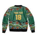 Custom Australia Rugby Bomber Jacket Koala Mascot Aboriginal Pattern