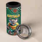 Custom Australia Rugby 4 in 1 Can Cooler Tumbler Koala Mascot Aboriginal Pattern