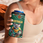 Custom Australia Rugby 4 in 1 Can Cooler Tumbler Koala Mascot Aboriginal Pattern
