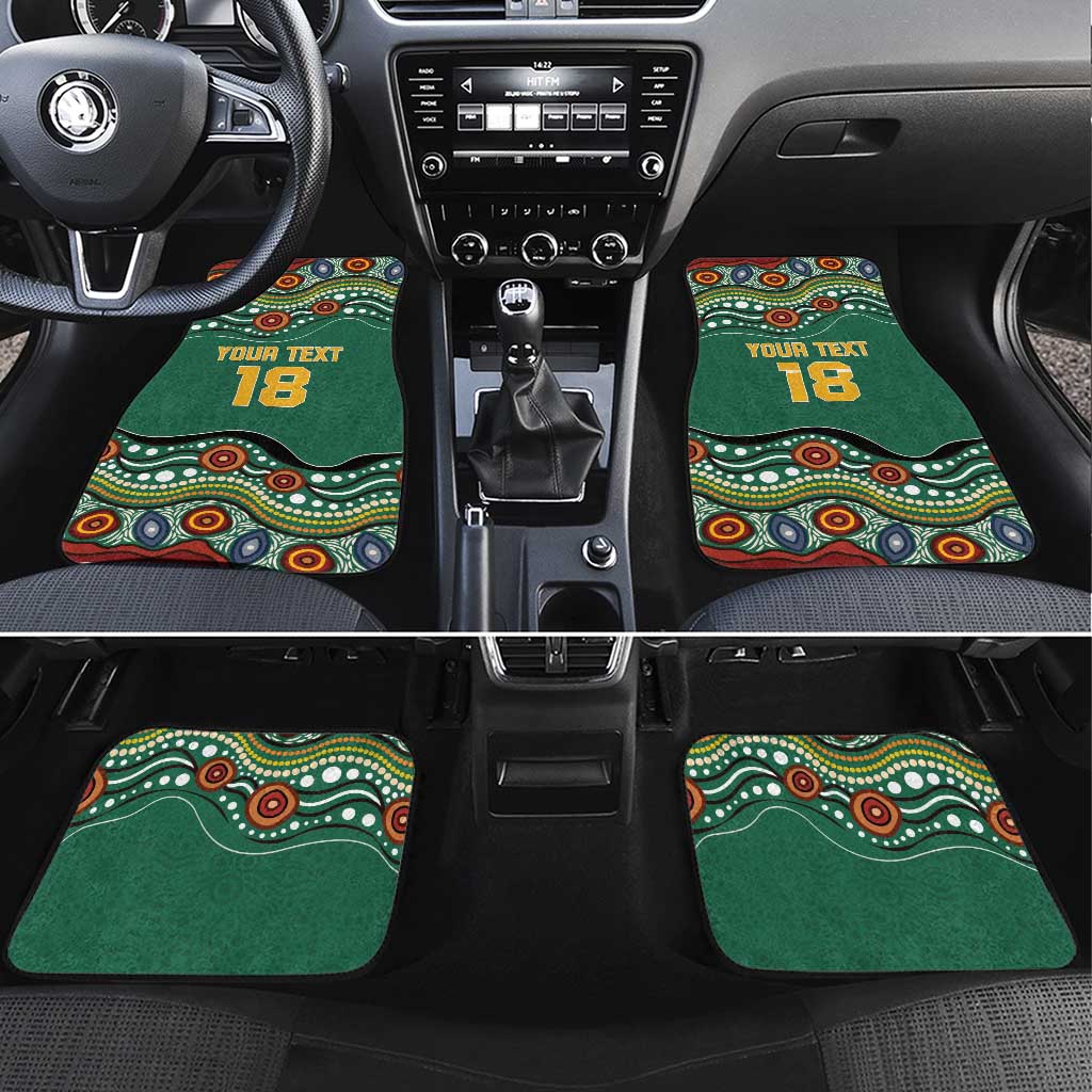 Custom Australia Rugby Car Mats Koala Mascot Aboriginal Pattern
