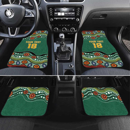 Custom Australia Rugby Car Mats Koala Mascot Aboriginal Pattern