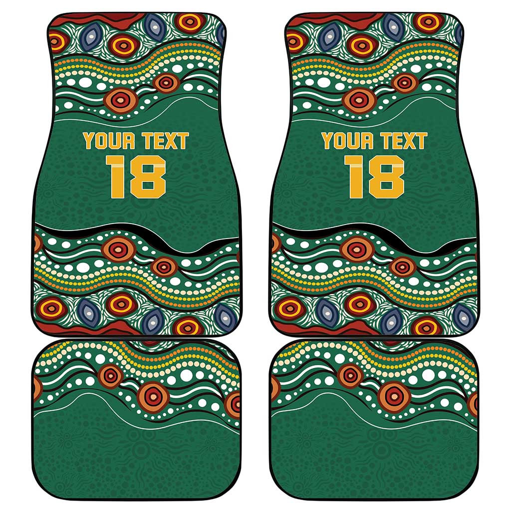 Custom Australia Rugby Car Mats Koala Mascot Aboriginal Pattern