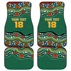 Custom Australia Rugby Car Mats Koala Mascot Aboriginal Pattern