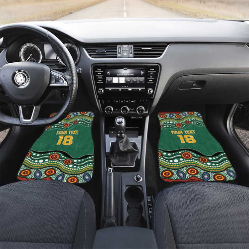 Custom Australia Rugby Car Mats Koala Mascot Aboriginal Pattern