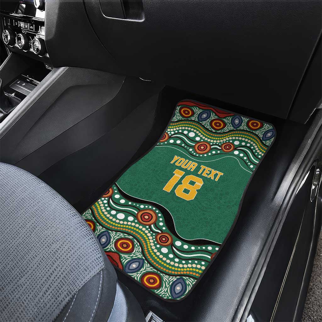 Custom Australia Rugby Car Mats Koala Mascot Aboriginal Pattern