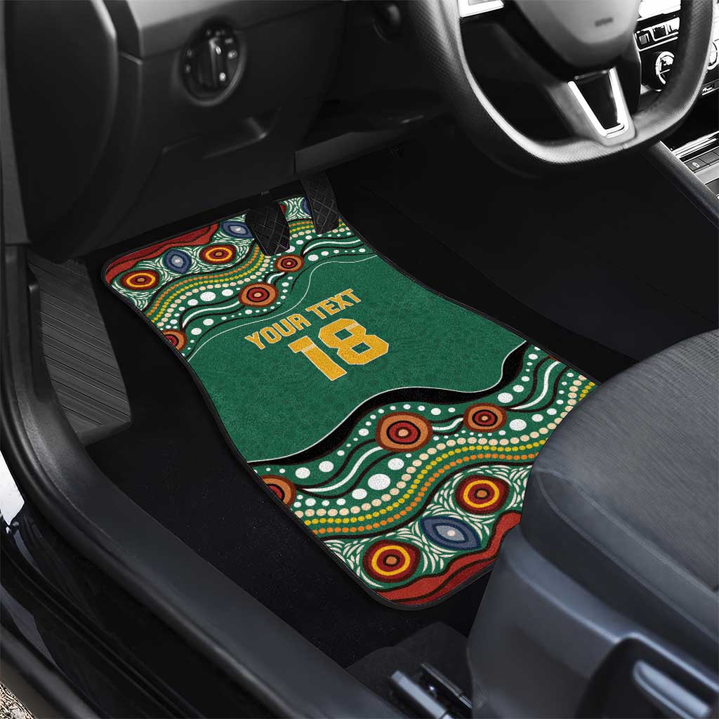 Custom Australia Rugby Car Mats Koala Mascot Aboriginal Pattern