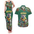 Custom Australia Rugby Couples Matching Tank Maxi Dress and Hawaiian Shirt Koala Mascot Aboriginal Pattern
