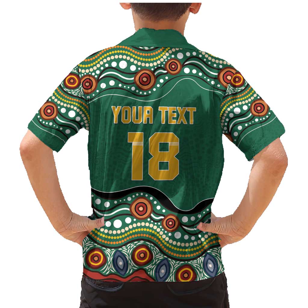 Custom Australia Rugby Family Matching Mermaid Dress and Hawaiian Shirt Koala Mascot Aboriginal Pattern