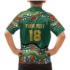 Custom Australia Rugby Family Matching Mermaid Dress and Hawaiian Shirt Koala Mascot Aboriginal Pattern