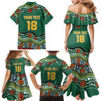 Custom Australia Rugby Family Matching Mermaid Dress and Hawaiian Shirt Koala Mascot Aboriginal Pattern