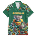 Custom Australia Rugby Family Matching Mermaid Dress and Hawaiian Shirt Koala Mascot Aboriginal Pattern