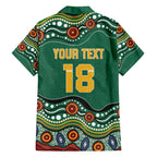 Custom Australia Rugby Family Matching Off The Shoulder Long Sleeve Dress and Hawaiian Shirt Koala Mascot Aboriginal Pattern