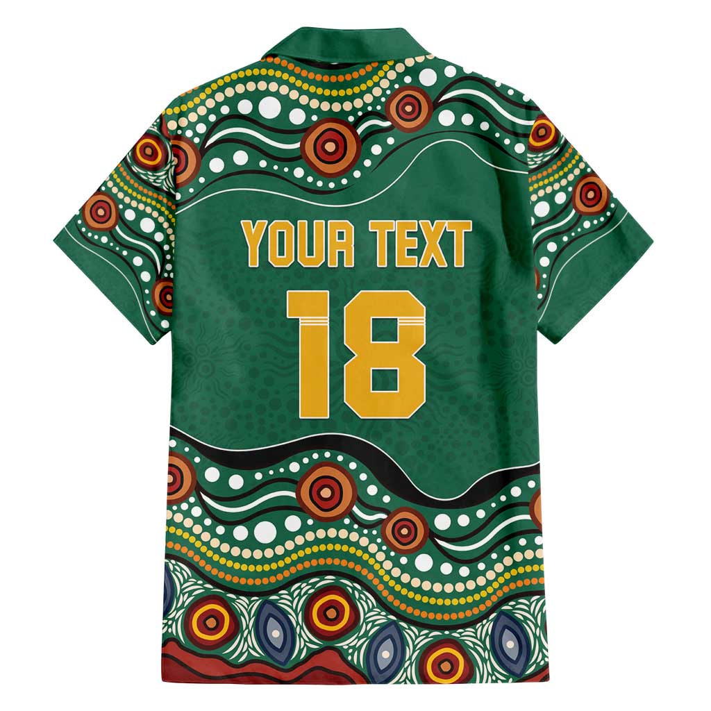 Custom Australia Rugby Family Matching Off Shoulder Short Dress and Hawaiian Shirt Koala Mascot Aboriginal Pattern