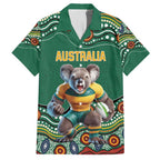Custom Australia Rugby Family Matching Puletasi and Hawaiian Shirt Koala Mascot Aboriginal Pattern