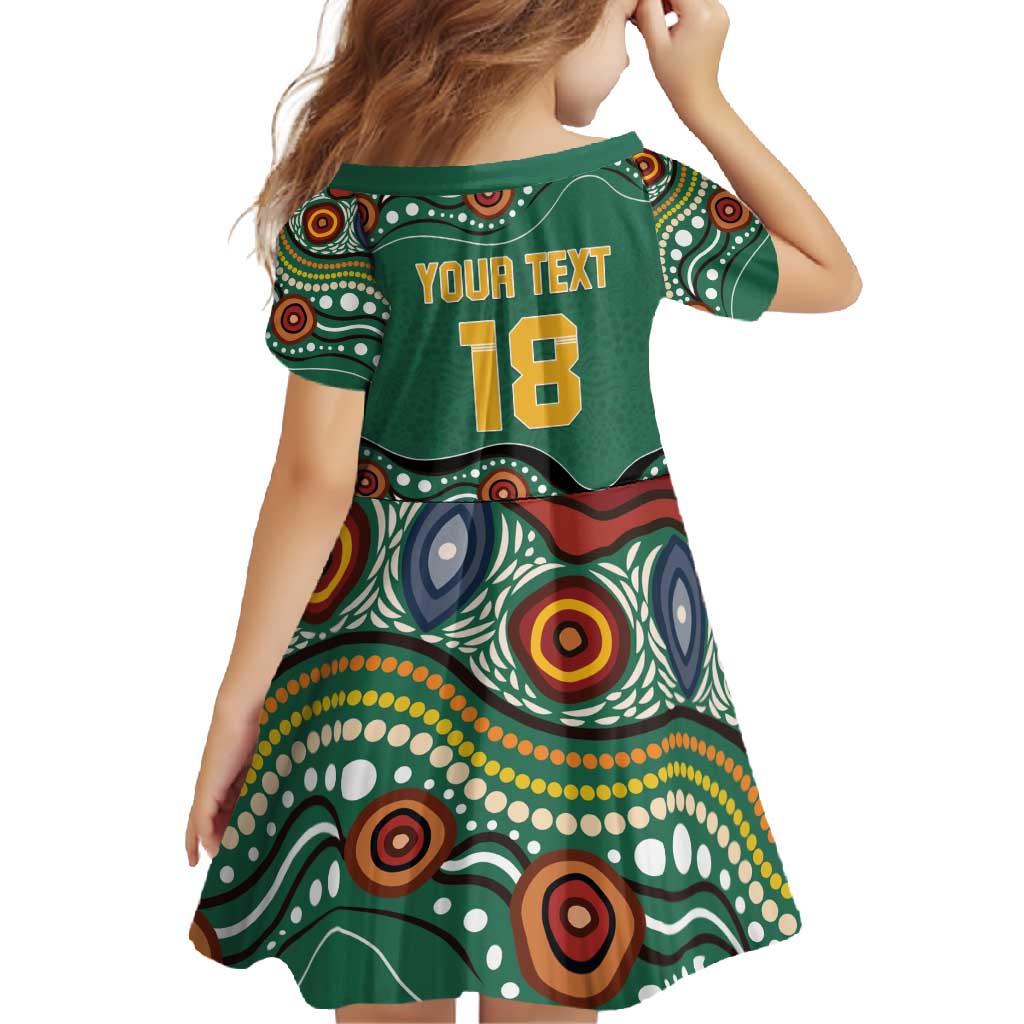 Custom Australia Rugby Family Matching Summer Maxi Dress and Hawaiian Shirt Koala Mascot Aboriginal Pattern