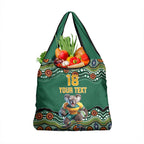 Custom Australia Rugby Grocery Bag Koala Mascot Aboriginal Pattern