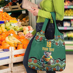 Custom Australia Rugby Grocery Bag Koala Mascot Aboriginal Pattern