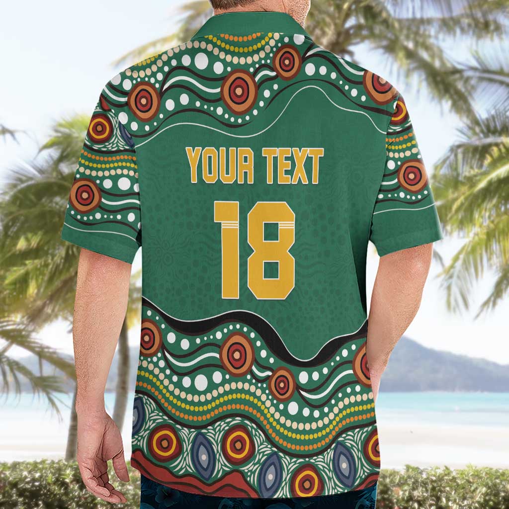 Custom Australia Rugby Hawaiian Shirt Koala Mascot Aboriginal Pattern