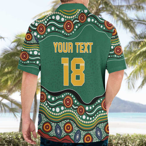 Custom Australia Rugby Hawaiian Shirt Koala Mascot Aboriginal Pattern