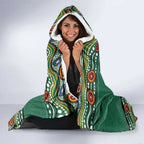 Custom Australia Rugby Hooded Blanket Koala Mascot Aboriginal Pattern