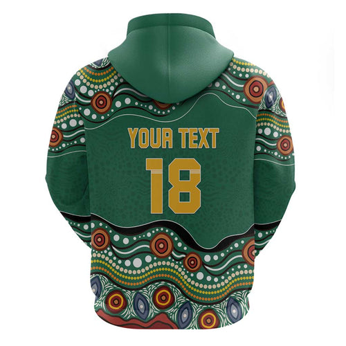 Custom Australia Rugby Hoodie Koala Mascot Aboriginal Pattern