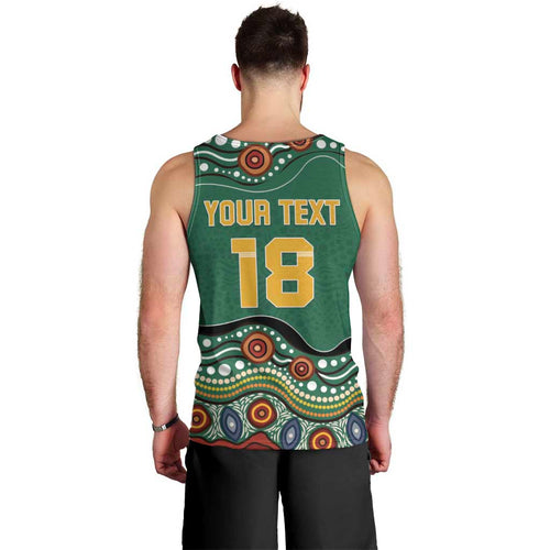 Custom Australia Rugby Men Tank Top Koala Mascot Aboriginal Pattern