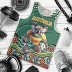 Custom Australia Rugby Men Tank Top Koala Mascot Aboriginal Pattern