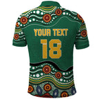 Custom Australia Rugby Polo Shirt Koala Mascot Aboriginal Pattern