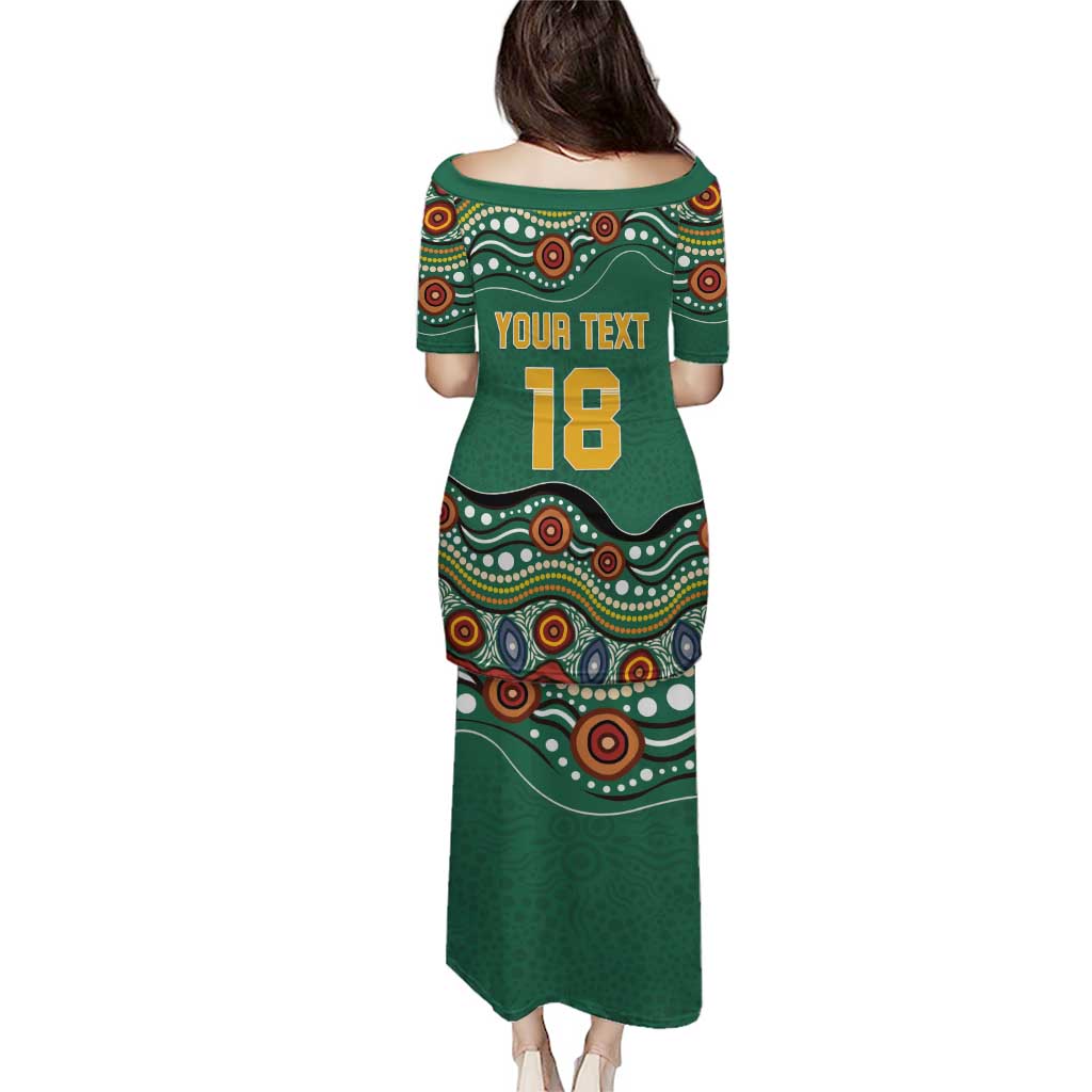 Custom Australia Rugby Puletasi Koala Mascot Aboriginal Pattern