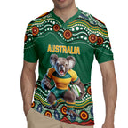 Custom Australia Rugby Rugby Jersey Koala Mascot Aboriginal Pattern