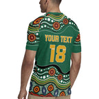 Custom Australia Rugby Rugby Jersey Koala Mascot Aboriginal Pattern