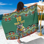 Custom Australia Rugby Sarong Koala Mascot Aboriginal Pattern