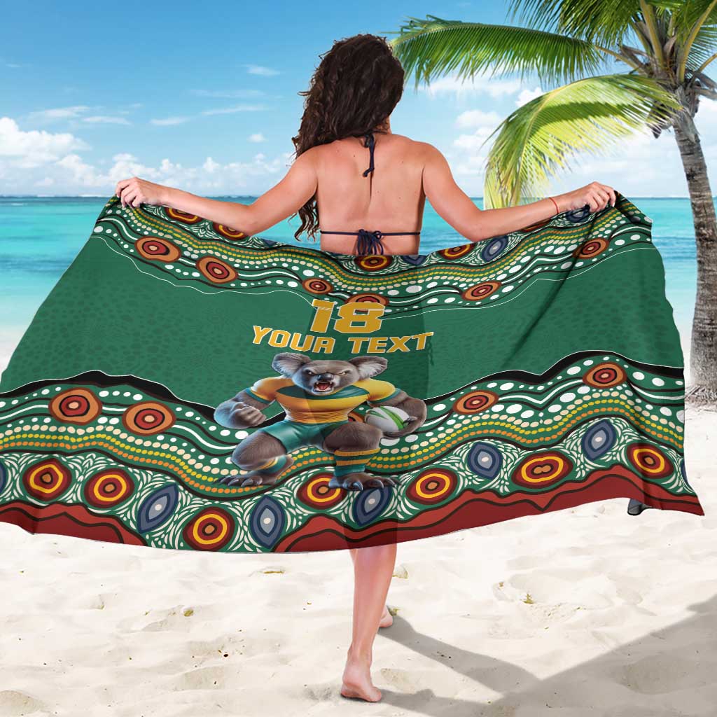 Custom Australia Rugby Sarong Koala Mascot Aboriginal Pattern