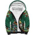 Custom Australia Rugby Sherpa Hoodie Koala Mascot Aboriginal Pattern