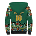 Custom Australia Rugby Sherpa Hoodie Koala Mascot Aboriginal Pattern
