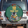 Custom Australia Rugby Spare Tire Cover Koala Mascot Aboriginal Pattern