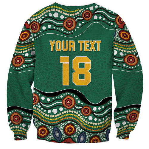 Custom Australia Rugby Sweatshirt Koala Mascot Aboriginal Pattern