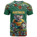 Custom Australia Rugby T Shirt Koala Mascot Aboriginal Pattern