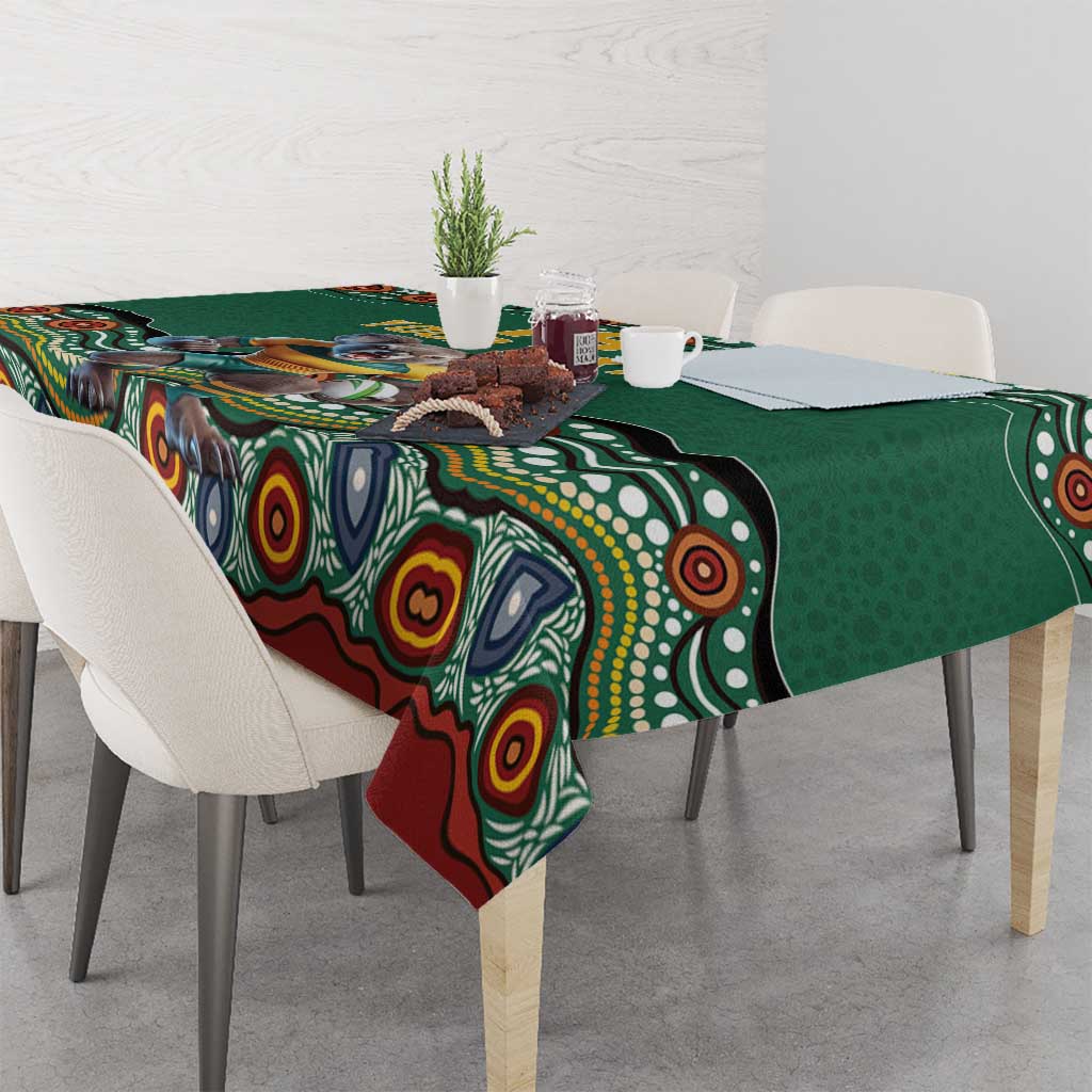 Custom Australia Rugby Tablecloth Koala Mascot Aboriginal Pattern