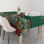 Custom Australia Rugby Tablecloth Koala Mascot Aboriginal Pattern
