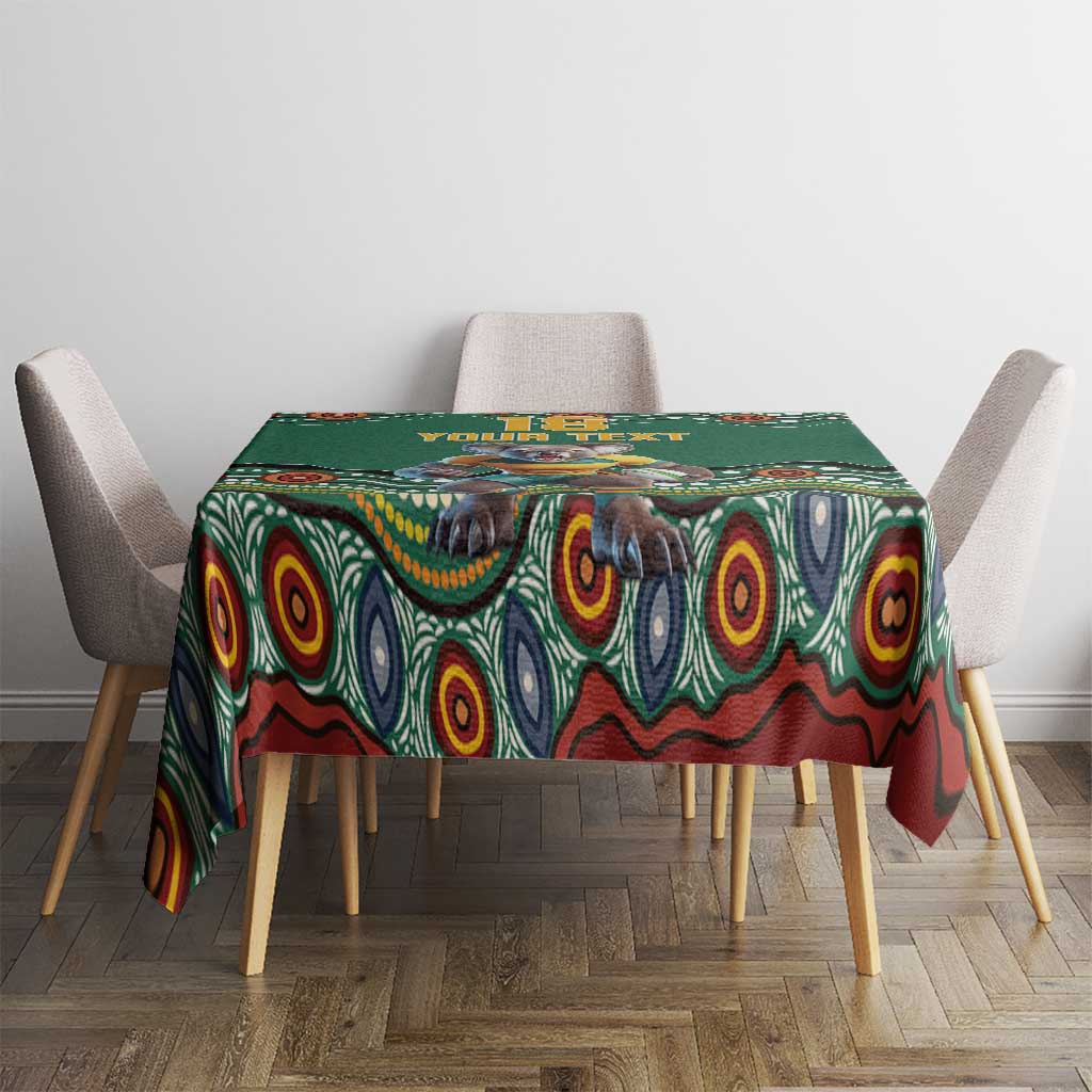 Custom Australia Rugby Tablecloth Koala Mascot Aboriginal Pattern