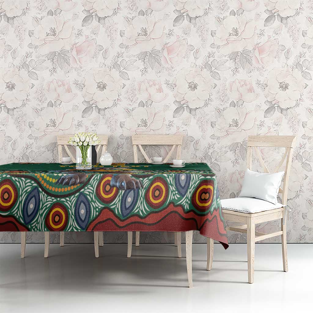 Custom Australia Rugby Tablecloth Koala Mascot Aboriginal Pattern