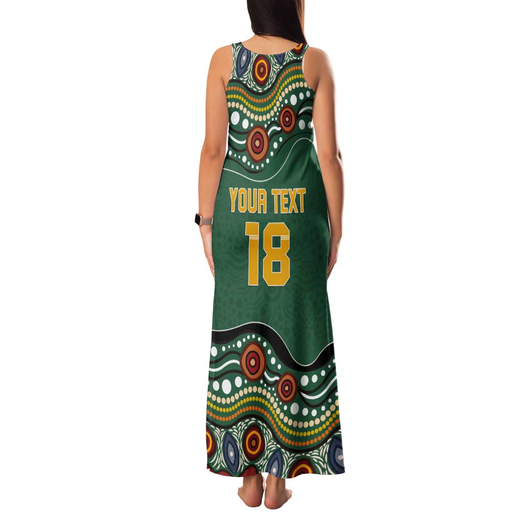Custom Australia Rugby Tank Maxi Dress Koala Mascot Aboriginal Pattern