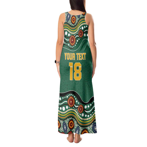 Custom Australia Rugby Tank Maxi Dress Koala Mascot Aboriginal Pattern