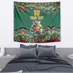 Custom Australia Rugby Tapestry Koala Mascot Aboriginal Pattern