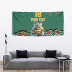 Custom Australia Rugby Tapestry Koala Mascot Aboriginal Pattern