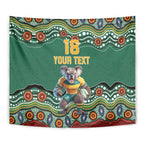 Custom Australia Rugby Tapestry Koala Mascot Aboriginal Pattern