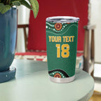 Custom Australia Rugby Tumbler Cup Koala Mascot Aboriginal Pattern