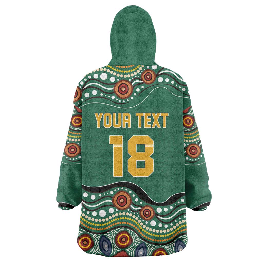 Custom Australia Rugby Wearable Blanket Hoodie Koala Mascot Aboriginal Pattern