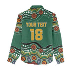 Custom Australia Rugby Women Casual Shirt Koala Mascot Aboriginal Pattern